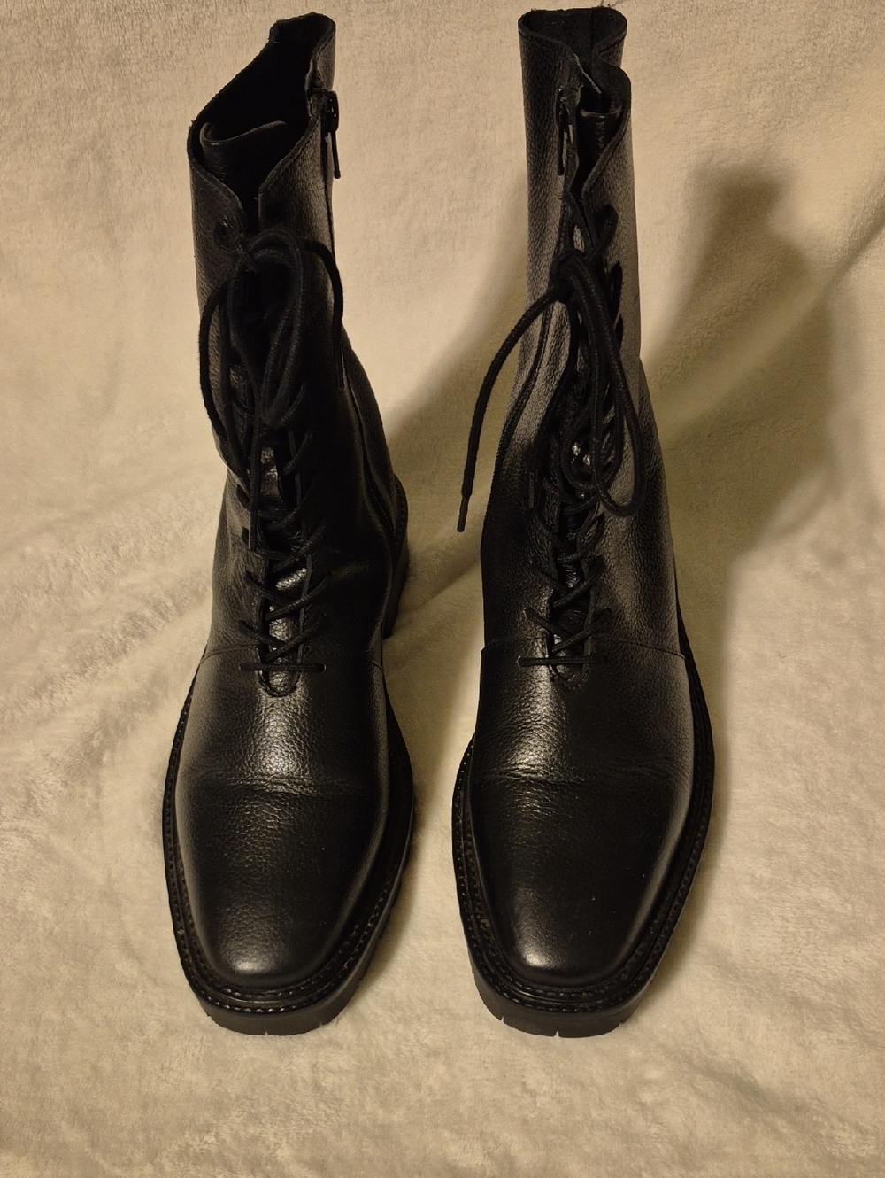 ASOS Black Leather Lace-Up Women's Combat Boots
